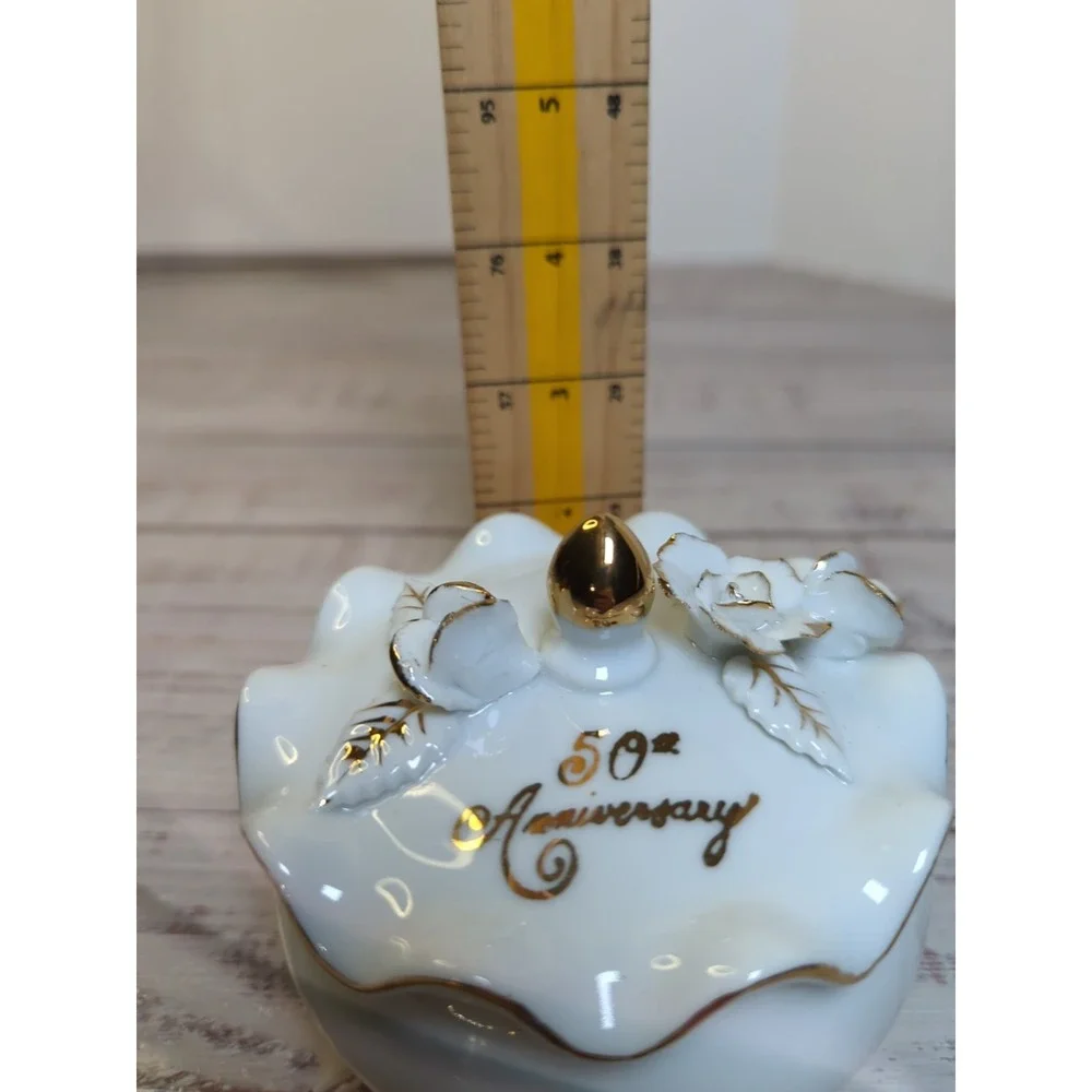 Vintage Norcrest 50TH GOLDEN Wedding Anniversary AB-4 Japan Covered Dish